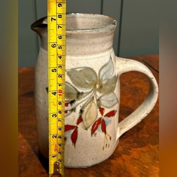 Colin Kellam Studio Pottery Stoneware Speckled Floral Pitcher Jug - Picture 6 of 7